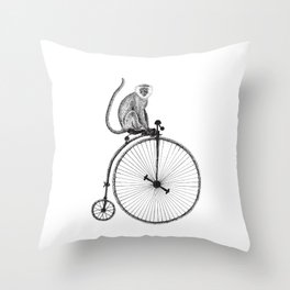 bike monkey 2 Throw Pillow