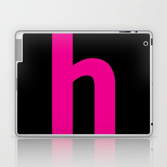 letter H (Magenta & Black) Laptop & iPad Skin