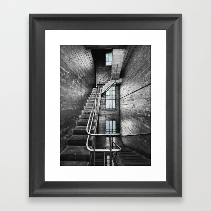 Silver Stairwell Framed Art Print