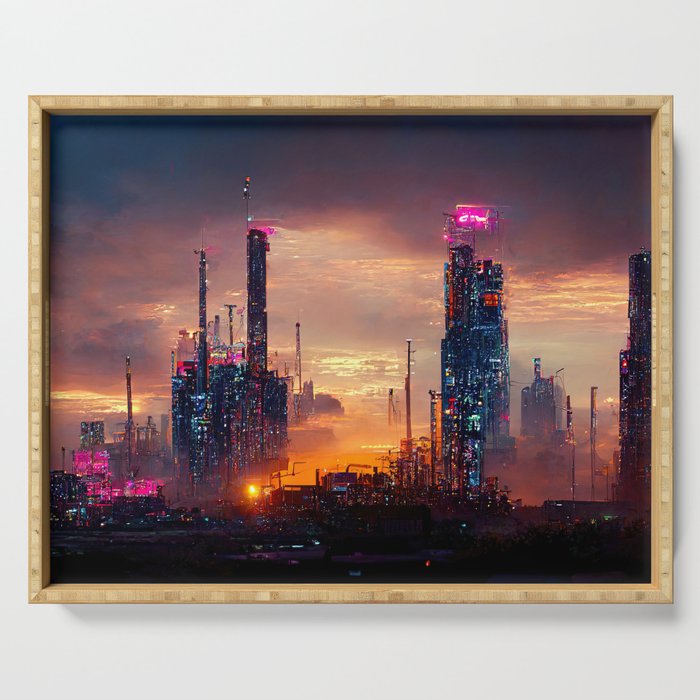 Postcards from the Future - Nameless Metropolis Serving Tray