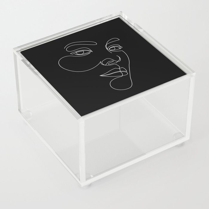 s14_2 - abstract face - black Acrylic Box