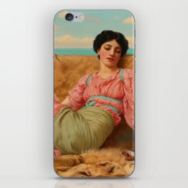 The Quiet Pet , jw godward "Girl with a beautiful transparent Summer pink Dress" John William Godwar iPhone Skin