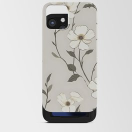 White Modern Flowers Painting iPhone Card Case