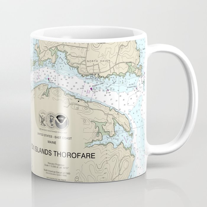 Fox Island Thorofare Maine Nautical Chart 13308 Coffee Mug