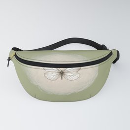 Hand-Drawn Butterfly and Brush Stroke on Sage Green Fanny Pack