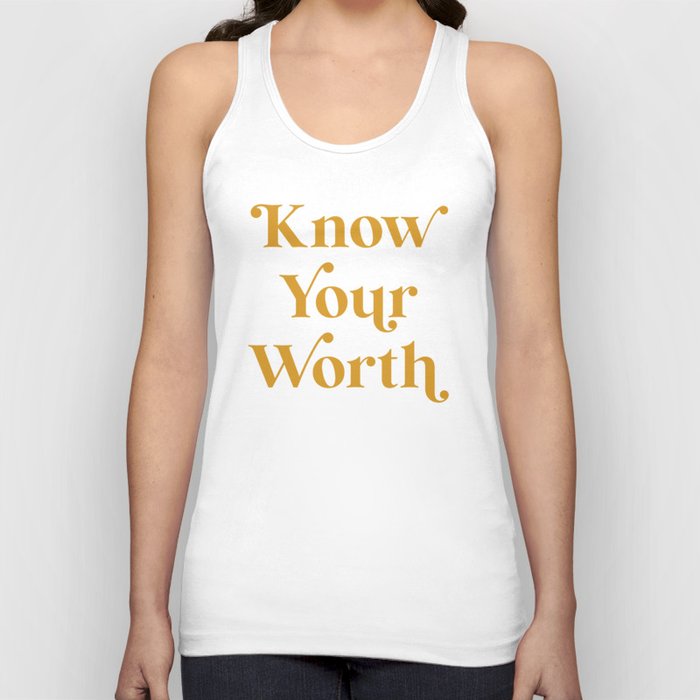 Know Your Worth - Mustard Tank Top