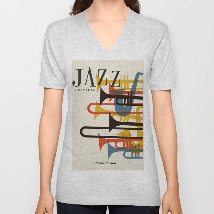 Vintage poster-Jazz festival 2016 V Neck T Shirt