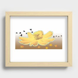 yellow flower fall colors Recessed Framed Print