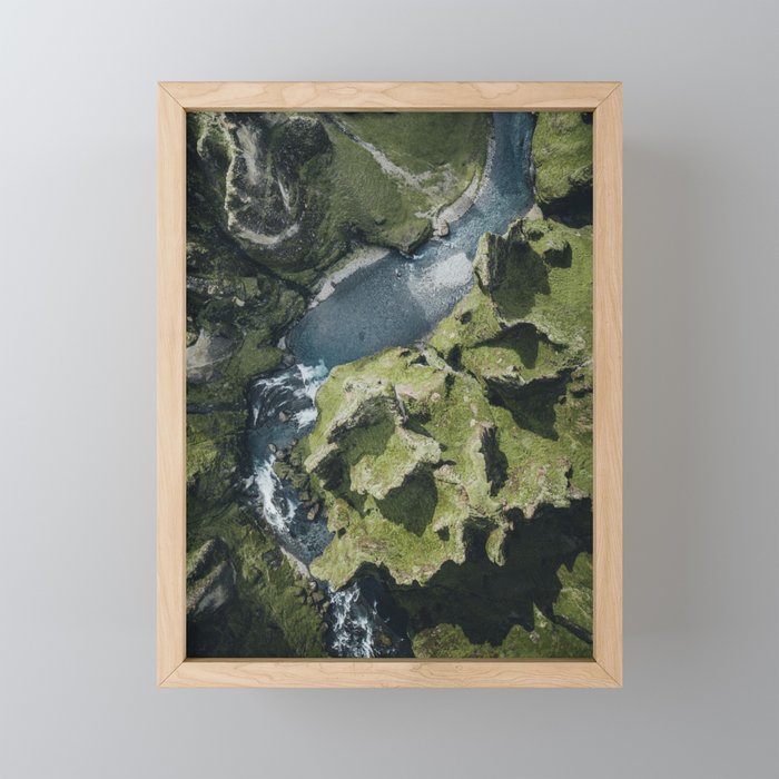 Iceland Canyon Framed Mini Art Print