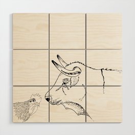 A Cock and Bull Story Wood Wall Art