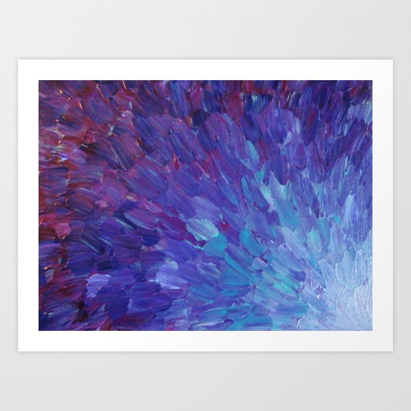 Scales Of A Different Color Abstract Acrylic Painting Eggplant