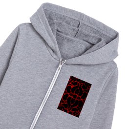 Fire Red Gothic Cathedral Window Panel Square Pattern Kids Zip Hoodie