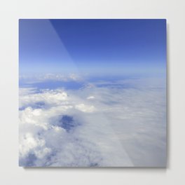 Sky Above the Clouds, Cloudscape background, Blue Sky and Fluffy Clouds Metal Print