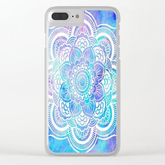 Mandala Pink Lavender Aqua Galaxy Space Clear iPhone Case