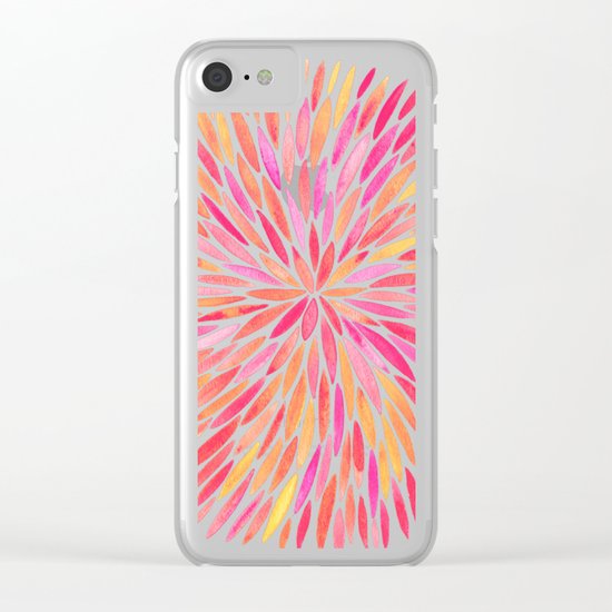 Watercolor Burst – Pink Ombré Clear iPhone Case