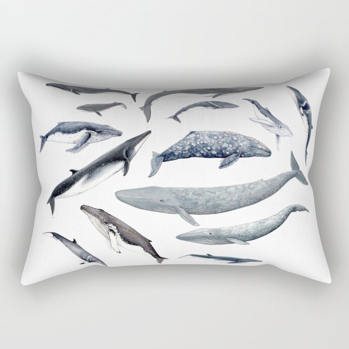 Whales all around Rectangular Pillow