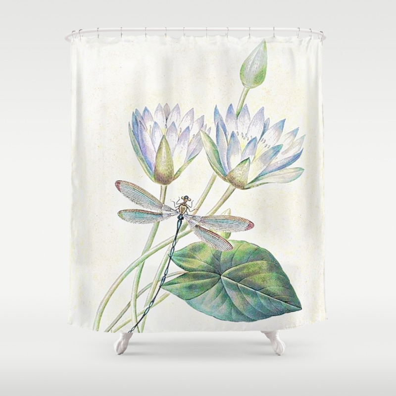 Lotus And Dragonfly Shower Curtain By Ibelieveimages Society6
