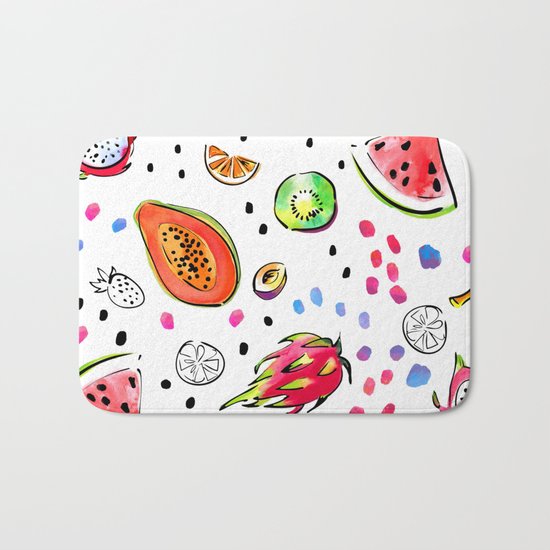 Tropical fruits pattern Bath Mat