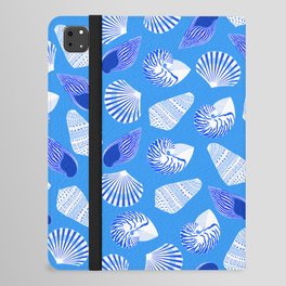 Mix Shell Pattern on Blue Background iPad Folio Case