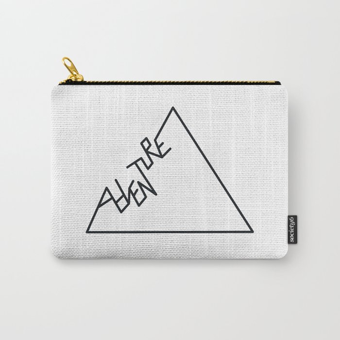Black and white Adventure typography Carry-All Pouch