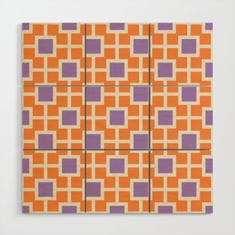 Classic Hollywood Regency Pattern 782 Lavender and Orange Wood Wall Art