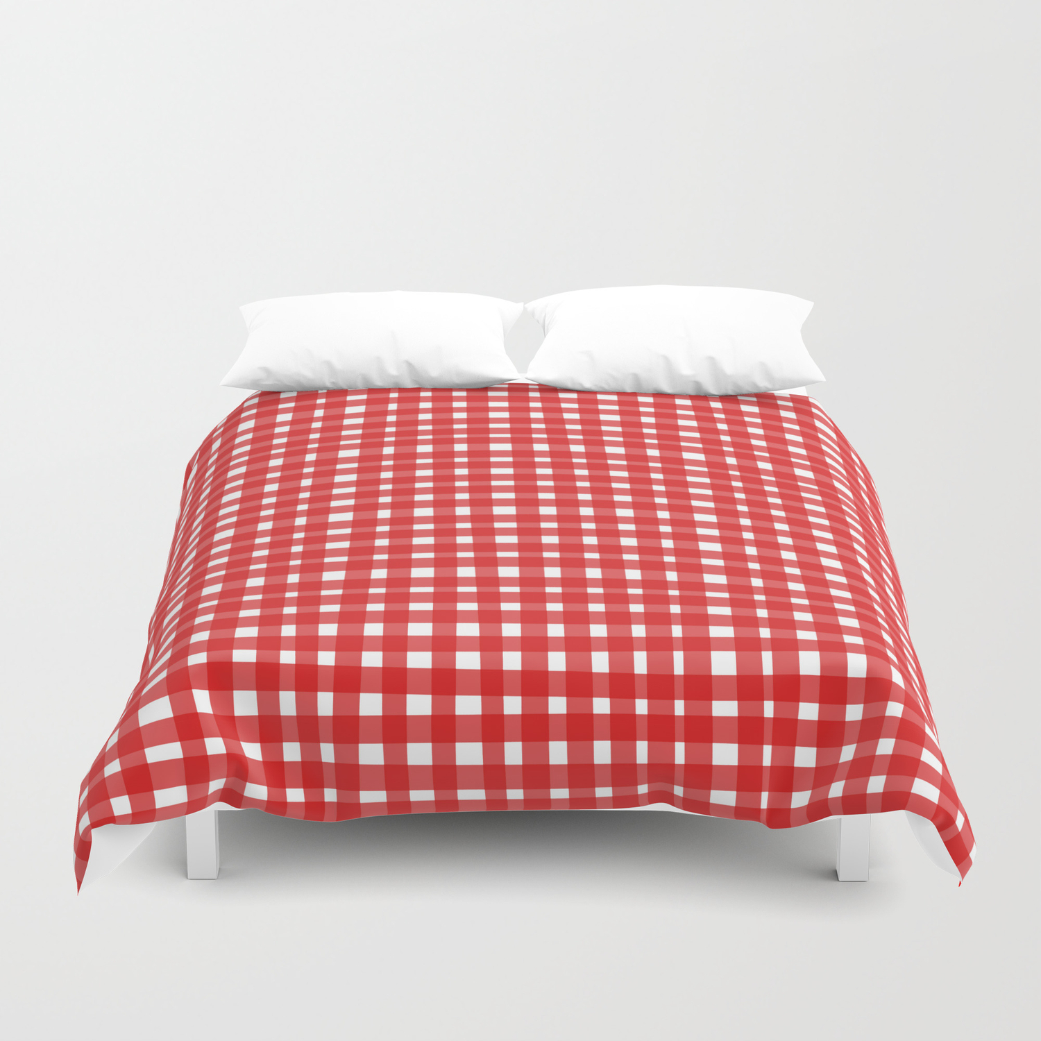 Red Gingham Duvet Cover By Ts55 Society6