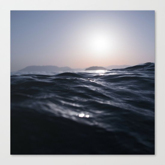 Water and Sun in the Distance (Lake / Ocean) Canvas Print