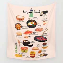 Korean Food Wall Tapestry