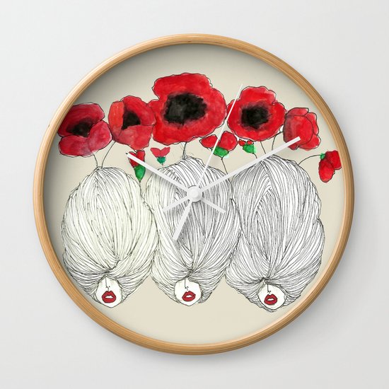Poppy Girls Wall Clock