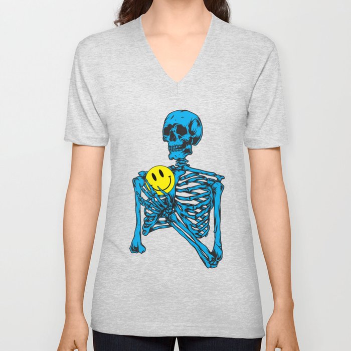 Skeleton V Neck T Shirt
