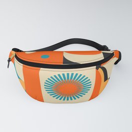 Retro Geometric Abstract Girl and Landscape Illustration Fanny Pack