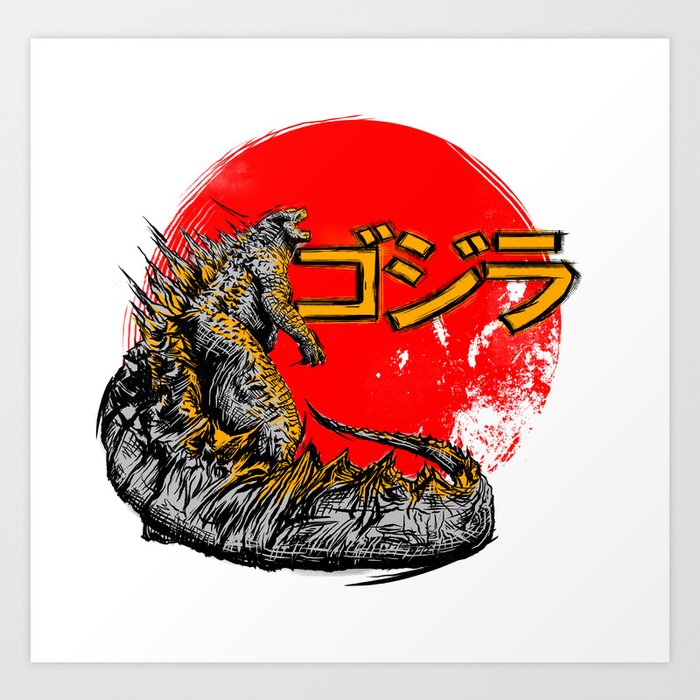 Godzilla Art Print by Folkensio | Society6