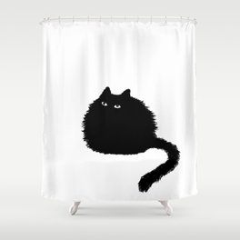 Black cat Shower Curtain