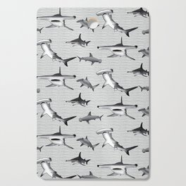 Hammerrhead Shark Pattern in black and White Cutting Board