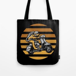 Astronaut Riding Scooter Tote Bag