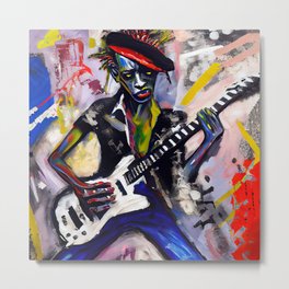 Rock and Roll Guitarist - Abstract Art Metal Print | Guitarplayer, Abstractprint, Abstractguitar, Popart, Digitalpainting, Wallart, Painting 