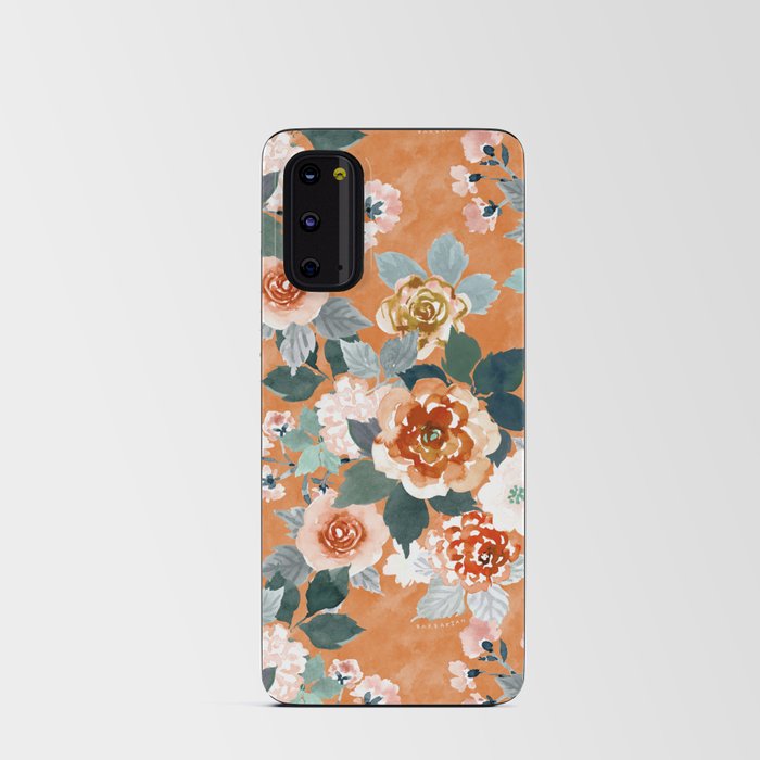 IN LOVE Orange Blush Floral Android Card Case