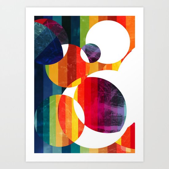 Abstract rainbow Art Print