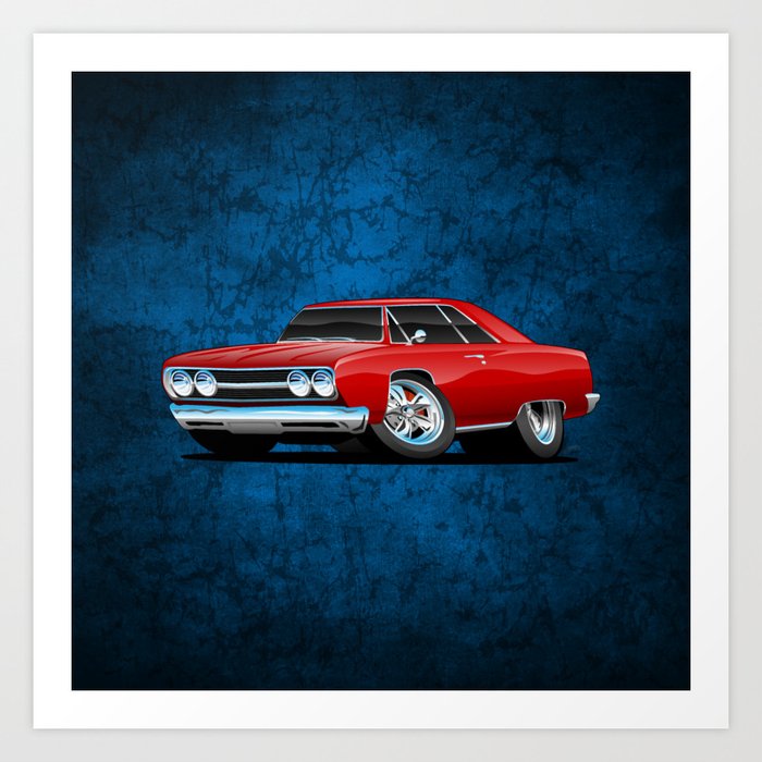 Classic Muscle Car Cartoon Art Print By Hobrath Society6