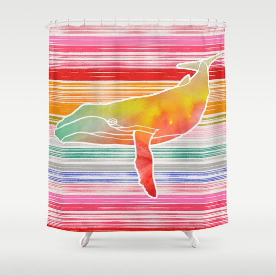 Whale Collage by Garima and Jacqueline Shower Curtain