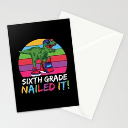 Sixth Grade Nailed It Dinosaur Stationery Card