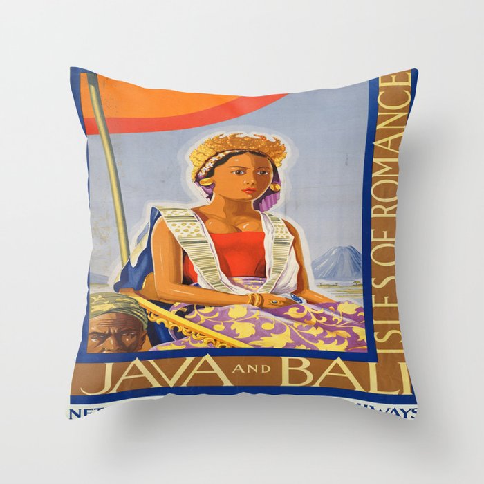 Vintage poster - Java and Bali Throw Pillow