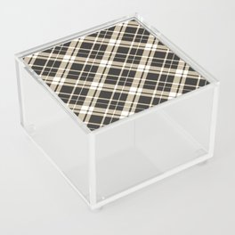 Black brown gingham checked Acrylic Box