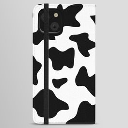 black and white ranch farm animal cowhide western country cow print iPhone Wallet Case