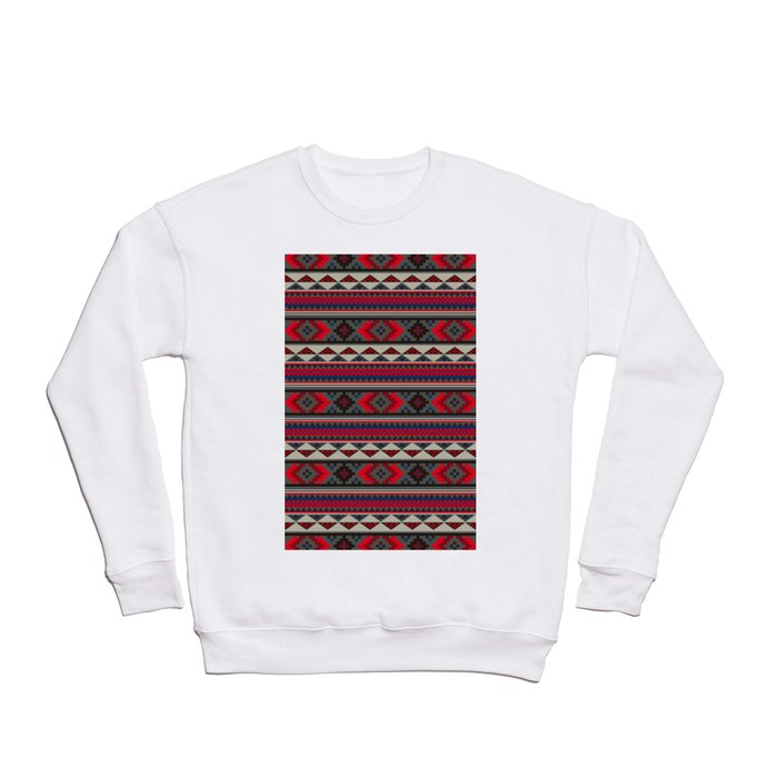 Navajo blanket pattern- red Crewneck Sweatshirt