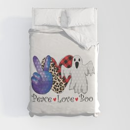 Peace Love Boo Duvet Cover