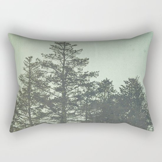 Trees in Fog Rectangular Pillow