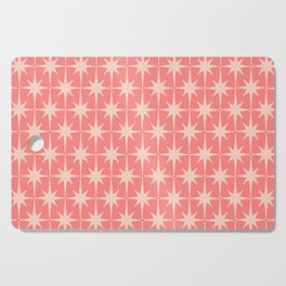 Midcentury Modern Atomic Starburst Pattern in Pretty Pink and Light Blush Cutting Board