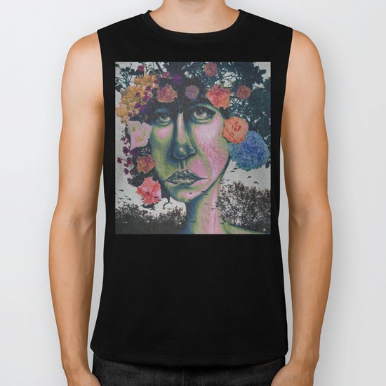 Nature In Glitter Lipstick Biker Tank