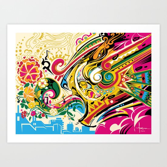 El Viento Azteca ~ The Aztec Wind Art Print